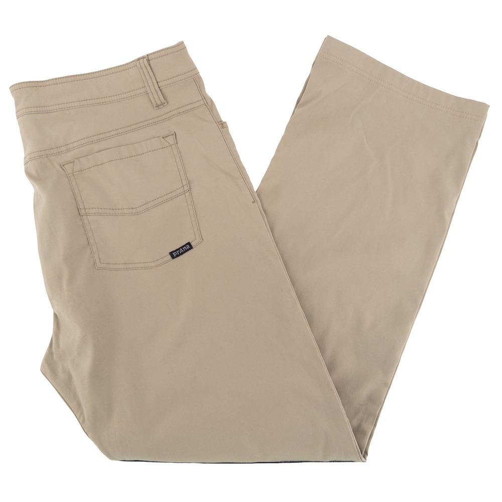 prAna Mens 36x32 Brion Pant Tan Slim Fit Stretch Hiking Gorpcore Outdoor Stretch